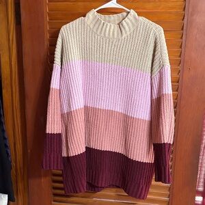 Arizona Jean Company Multicolor Striped Turtleneck Sweater